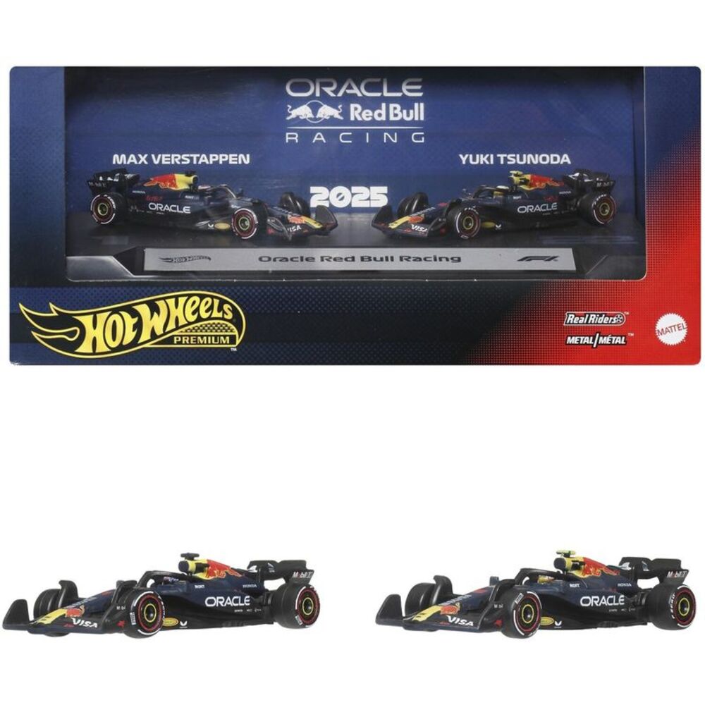 Hot Wheels Premium Formula 1 Oracle Red Bull Racing 2-Pack: Verstappen & Tsunoda